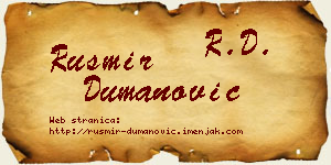 Rusmir Dumanović vizit kartica